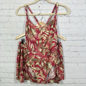 Vintage Y2K Swimming Suit Skirt Women Plus Size 1X Red Hawaiian Unique Rare